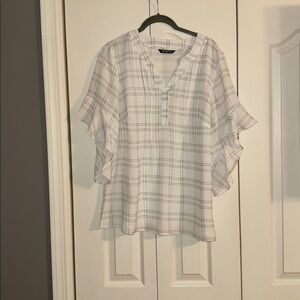 BloomChic White Checkered Blouse